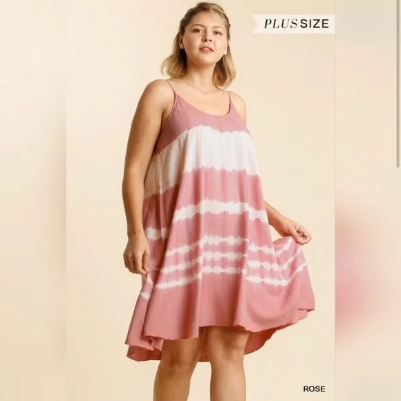 Umgee Boho Linen blend oversized midi dress - Picture 1 of 5